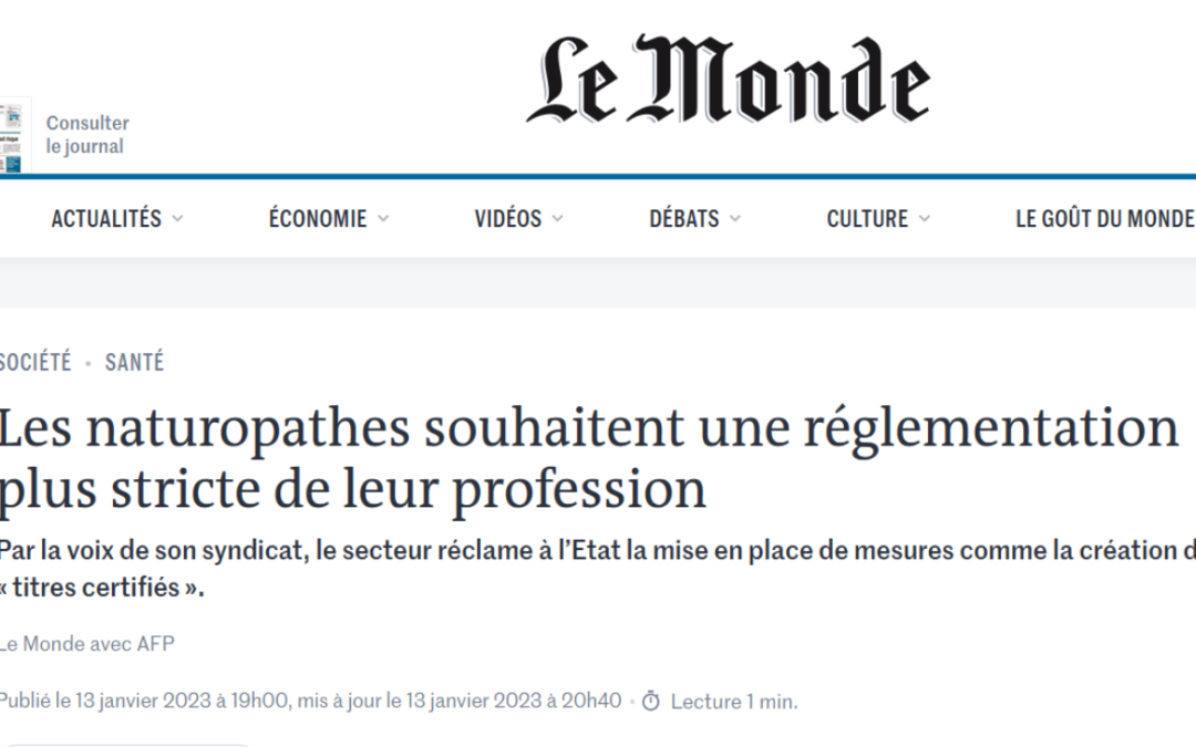 A quand une réglementation et une reconnaissance de la naturopathie ?